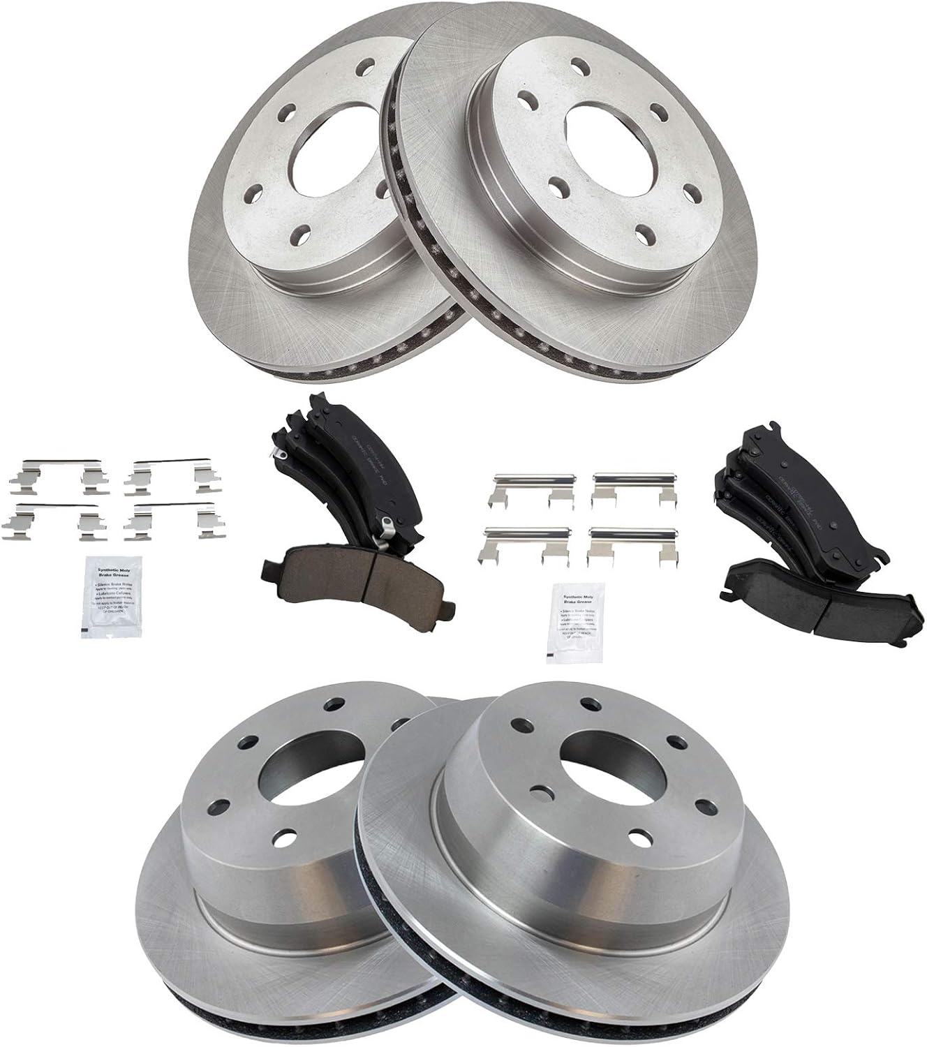 TRQ Ceramic Brake Pad & Rotor Kit for Chevy Express & Escalade