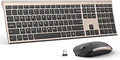 Rechargeable Wireless Keyboard Mouse Combo - Slim Full-Size Set