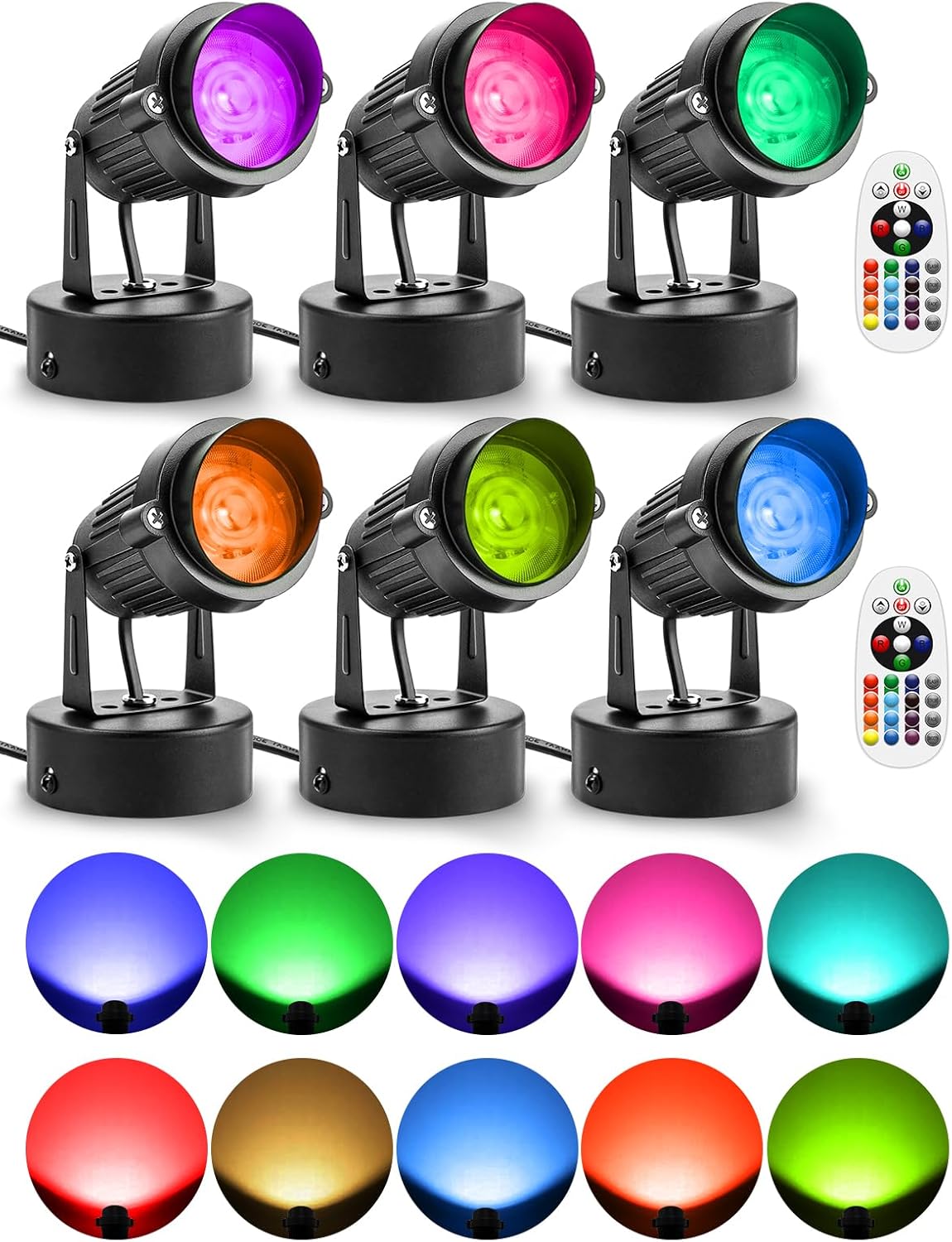 RGB Spotlights Indoor LED Up Lights for Halloween and Christmas