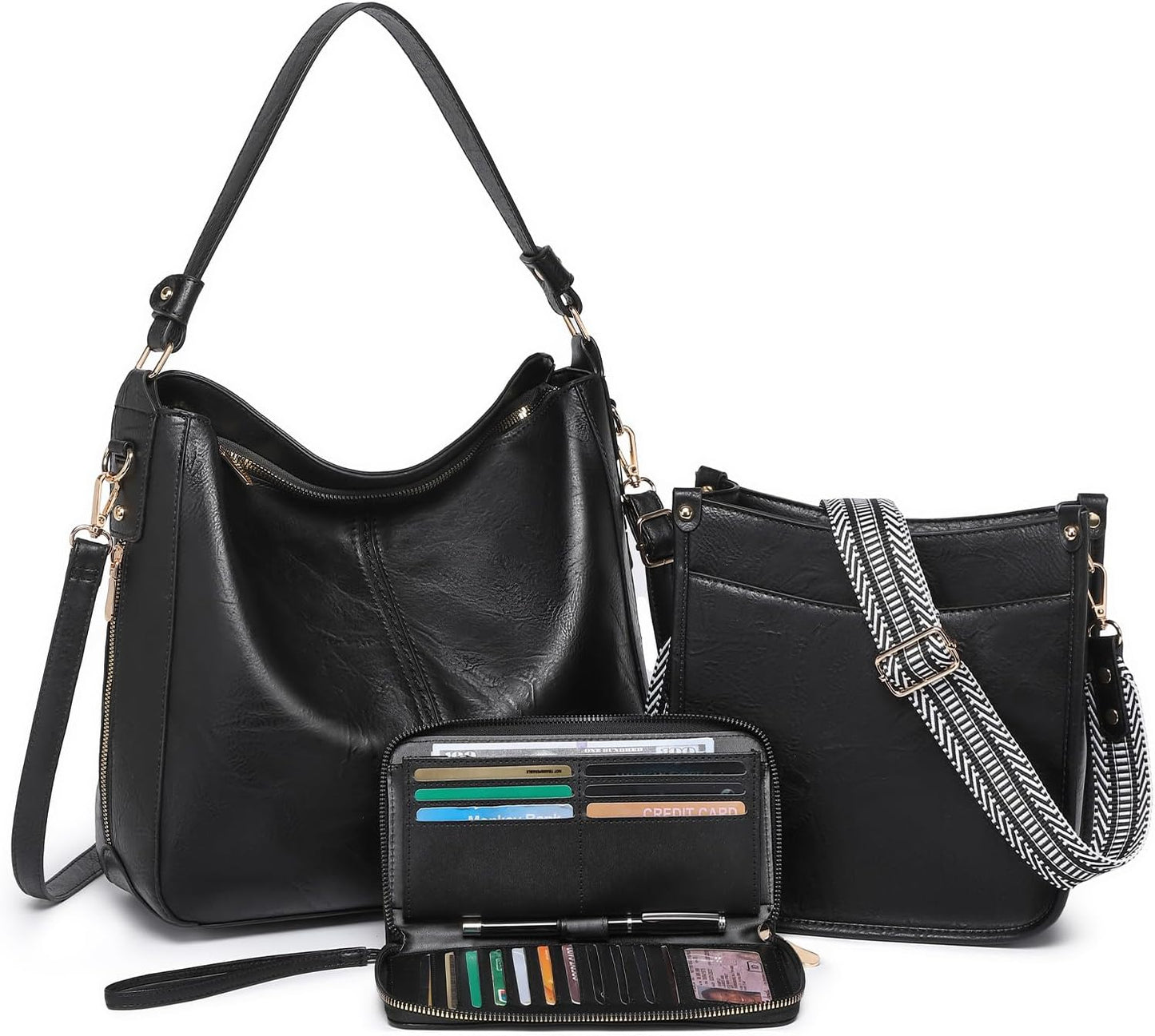 Purses for Women 3PCS Set - Large Leather Crossbody Bags