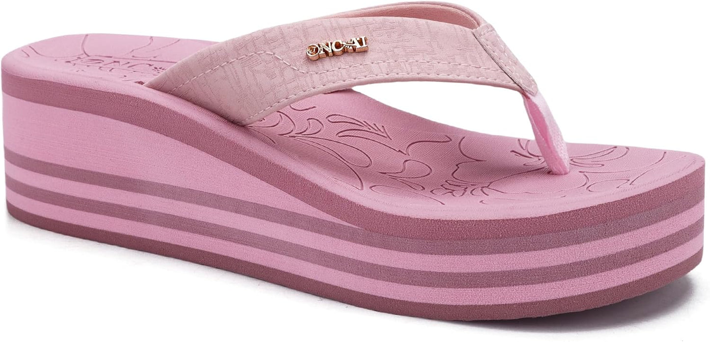 ONCAI Womens Platform Wedge Flip Flops for Summer Style