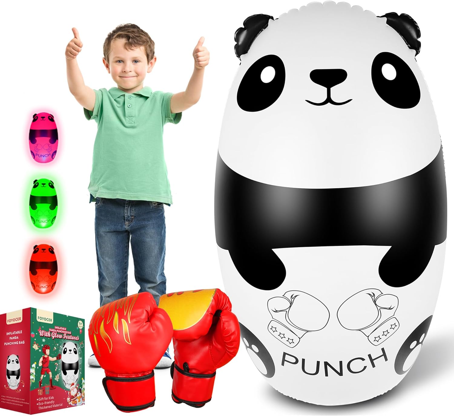 Light-Up Panda Punching Bag Set - Stress Relief Fun!