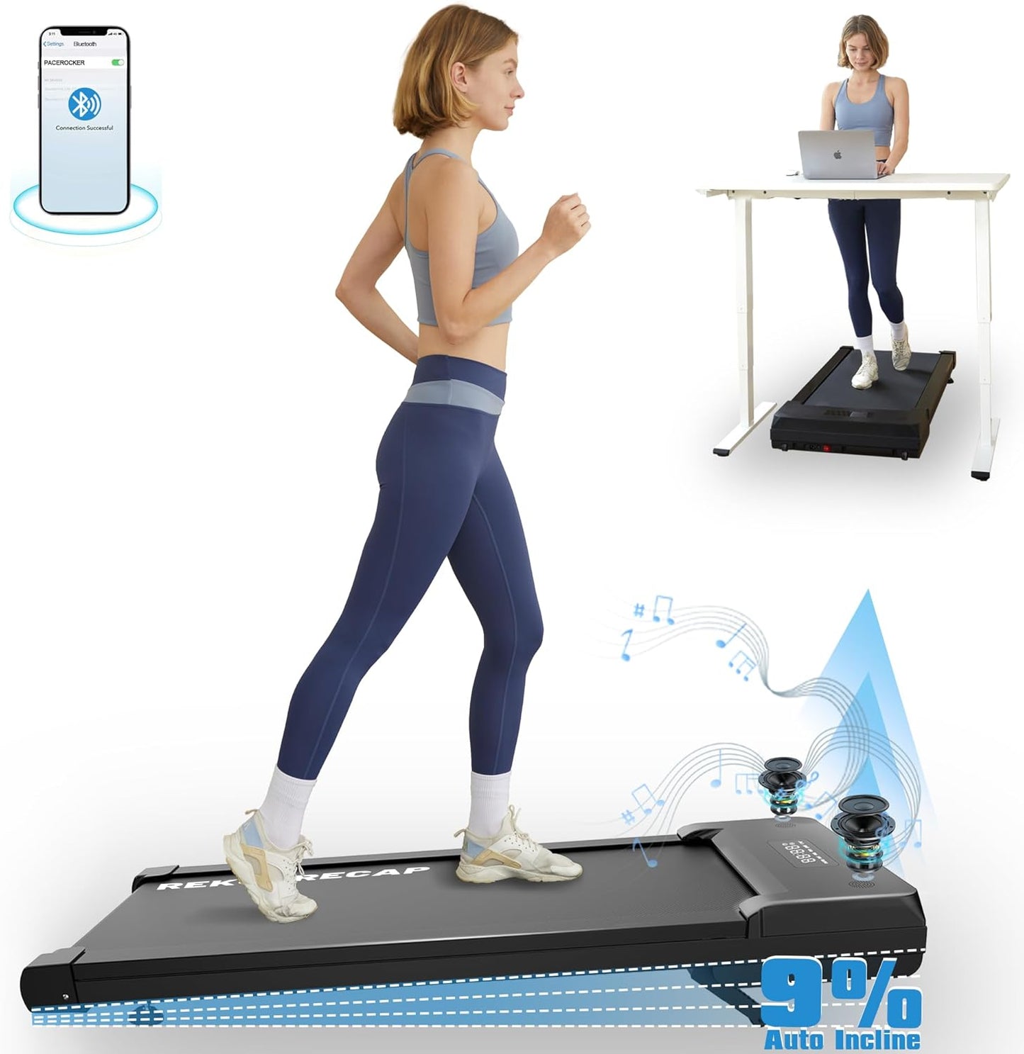 PACEROCKER: 9-Level Incline, 400 lbs Capacity, Hiking Mode