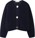 Cropped Cardigan Sweater - Chunky Knit Open Front Cropped Cardigan