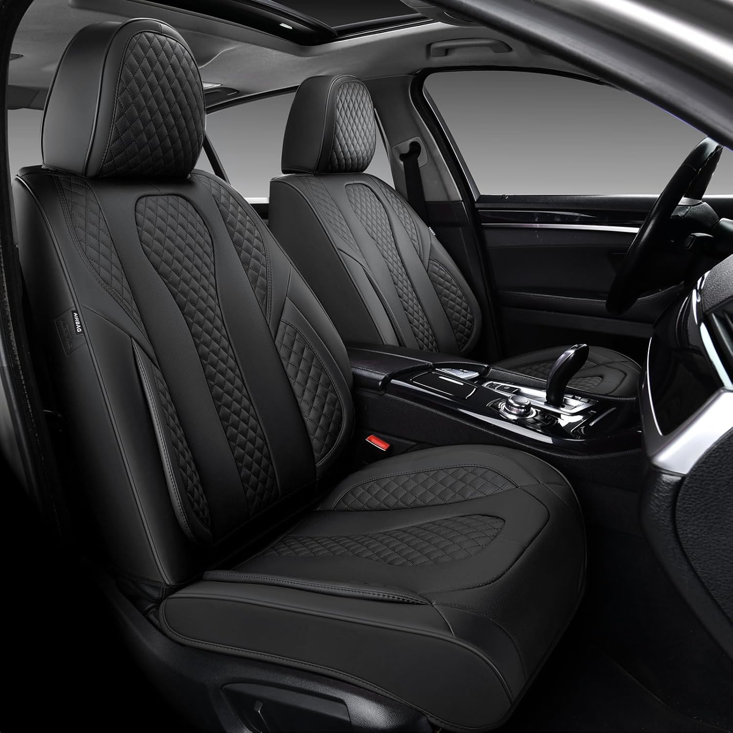 KEYOOG Car Seat Covers Full Set - Waterproof Nappa Leather