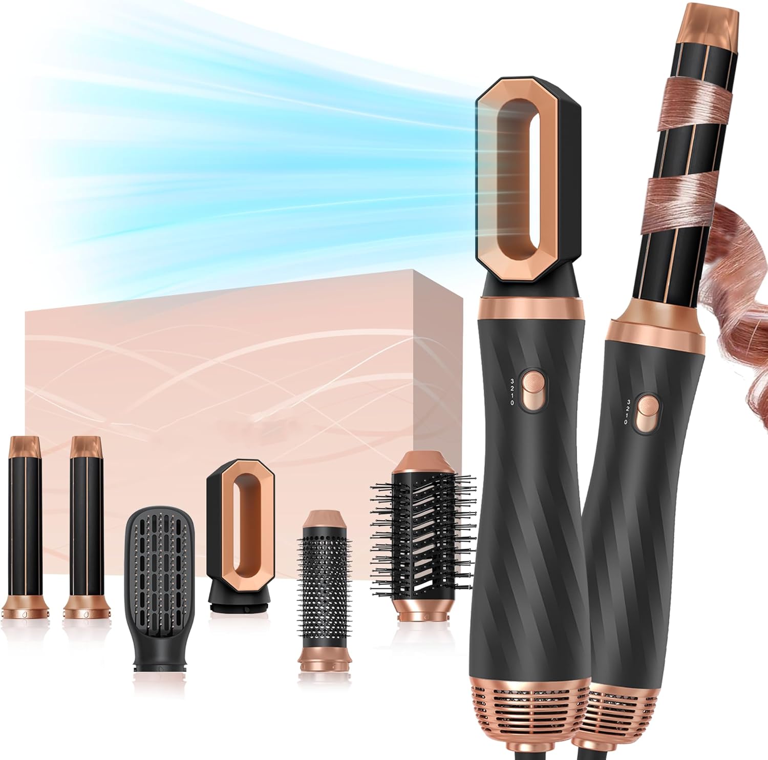 6 in One Hair Dryer Brush for Effortless Styling and Curls