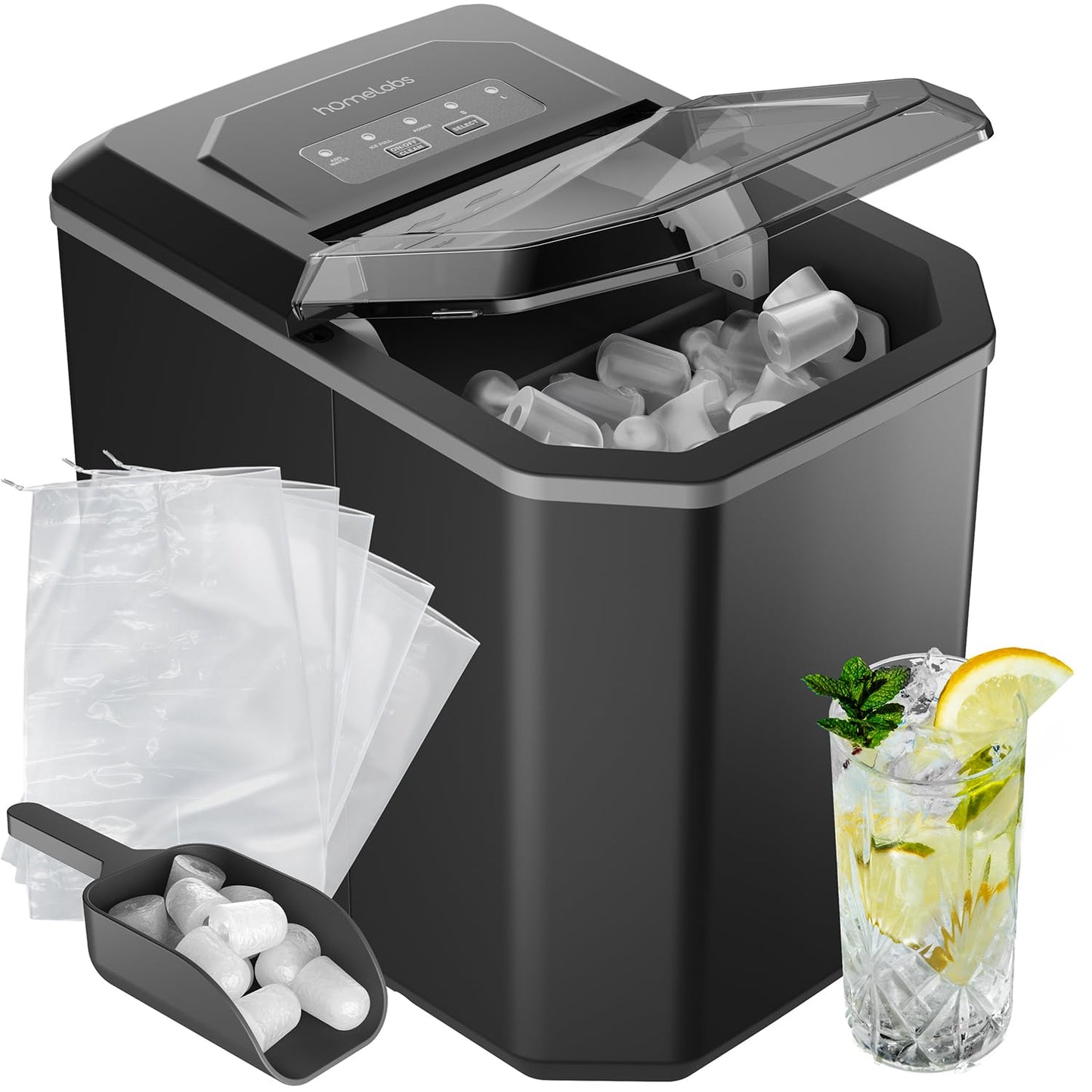 hOmeLabs Countertop Ice Maker Produces 9 Cubes in 6 Minutes