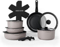 Country Kitchen Grey/Black Cookware Set with Removable Handle - Oven