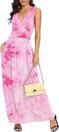 LILBETTER Women Sleeveless Deep V Neck Loose Long Maxi Dress Other