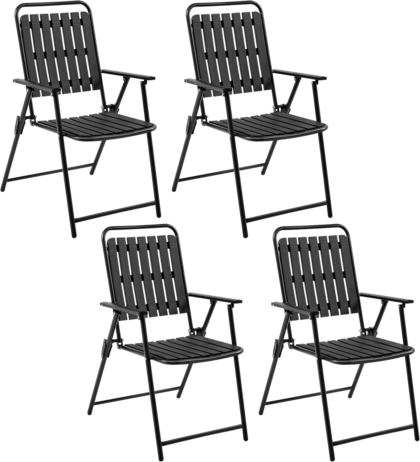 Yaheetech Folding Patio Chair Set of 4 for Outdoor Dining