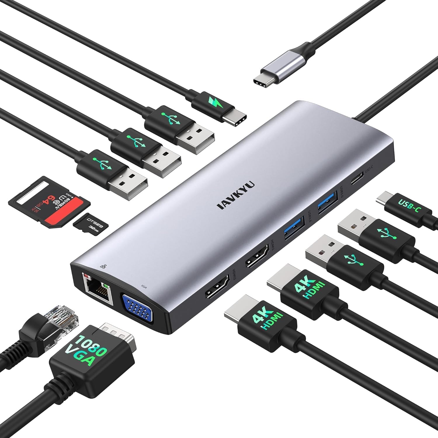 USB C Laptop Docking Station for Dual and Triple Monitor Setup
