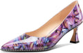 Womens Kitten Heel Pointed Toe Pumps Silver Beaded - 2.6in Classic