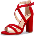 Women's Chunky High Heel Sandal Strappy Open Toe Ankle (Style QWCQ)