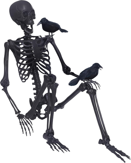 5.4Ft Posable Skeleton with Movable Joints for Halloween Decor