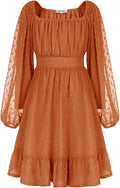 Ruffle Tiered Dress for Girls - Long Sleeve Swiss Dot Style