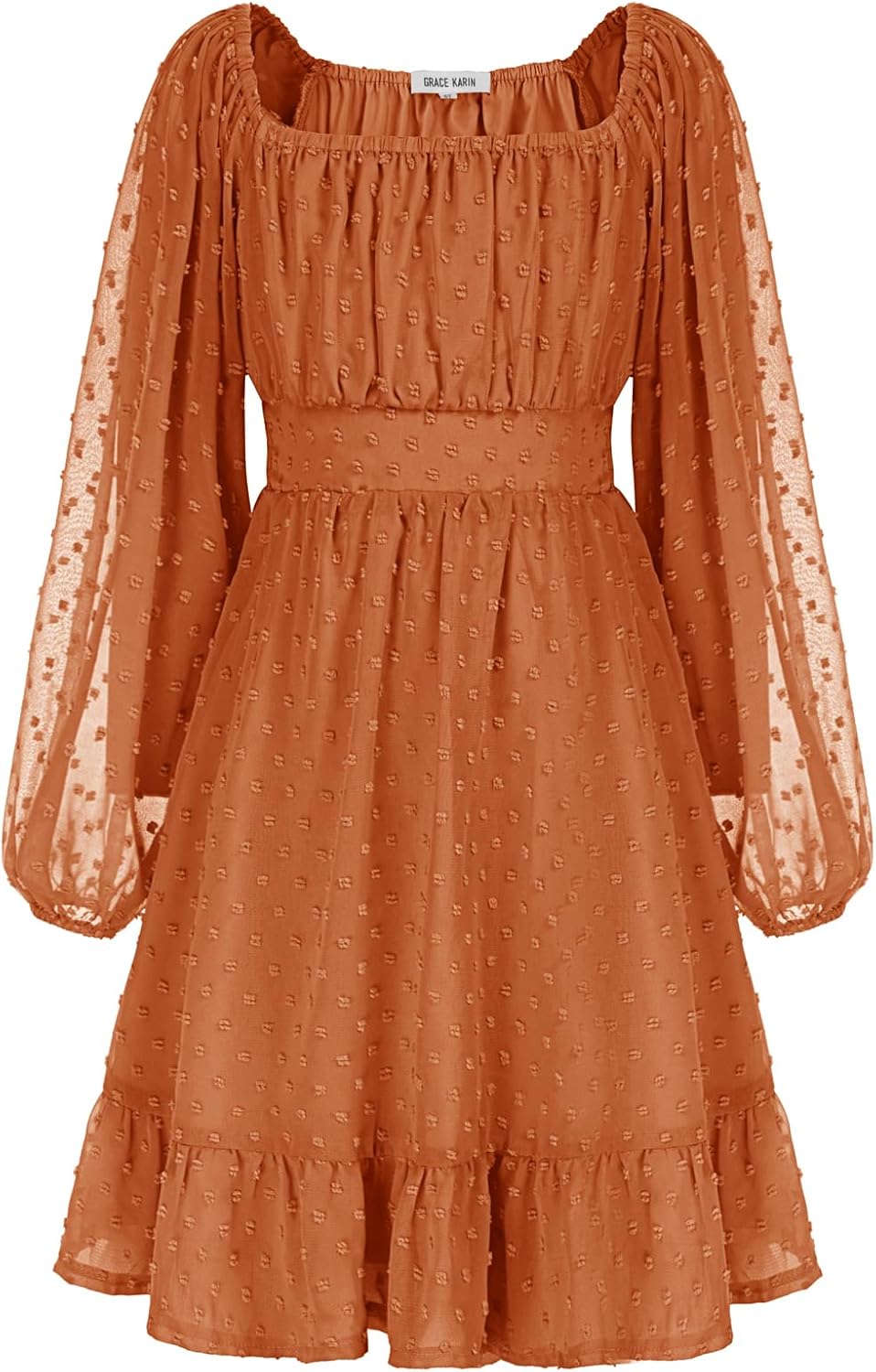 Ruffle Tiered Dress for Girls - Long Sleeve Swiss Dot Style