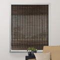 Sheer Bamboo Roman Shades Dali Walnut 35in x 74in - Cordless Light
