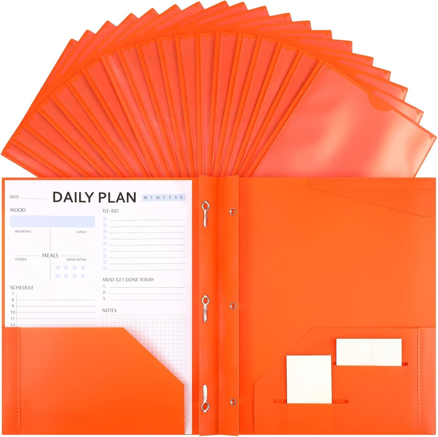 48 Pack Heavy Duty Plastic Folders with Clear Pockets for Work