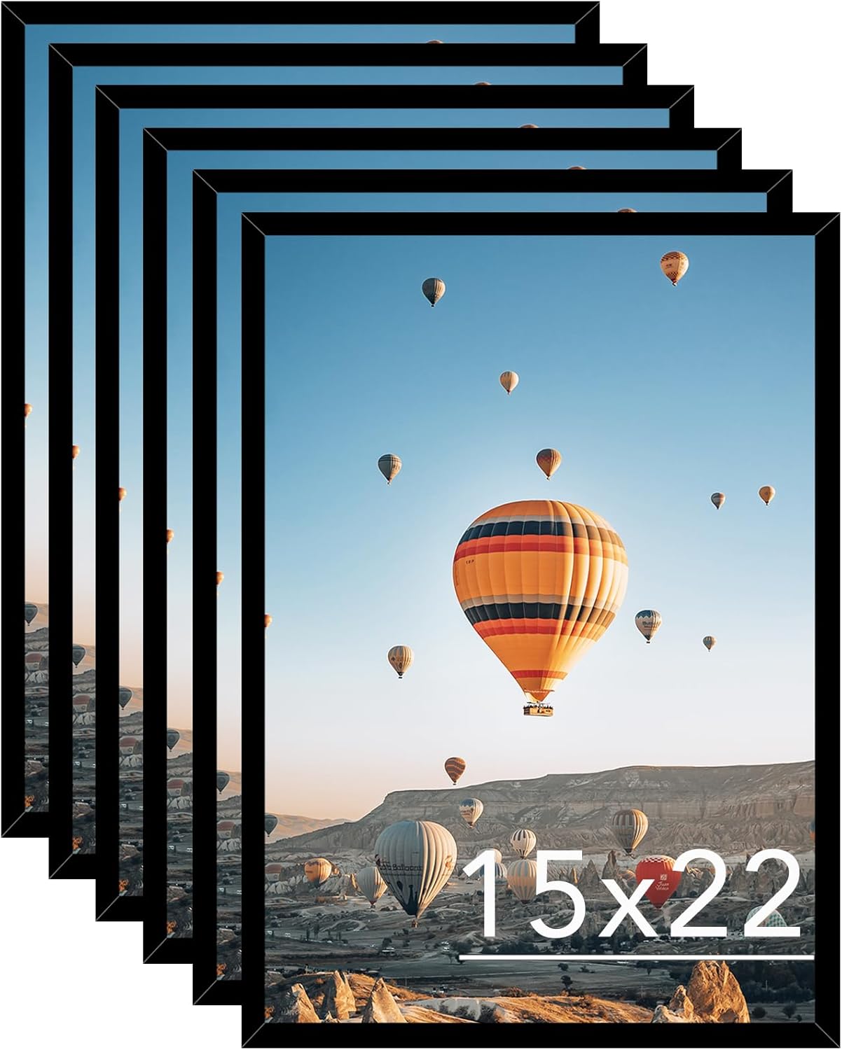 15x22 Picture Frame Set of 6 Black for Stylish Wall Decor