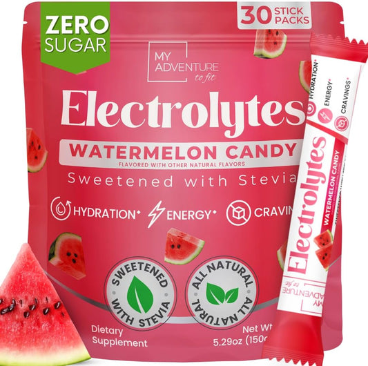 Watermelon Candy Electrolytes Powder Packets for Hydration