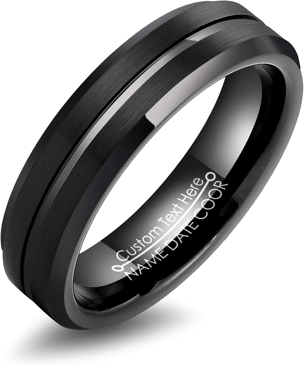 LerchPhi Tungsten Wedding Band for Men with Custom Engraving