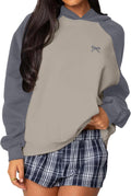 Ardrem Women's Oversized Hoodie - Bow Graphic Embroidery