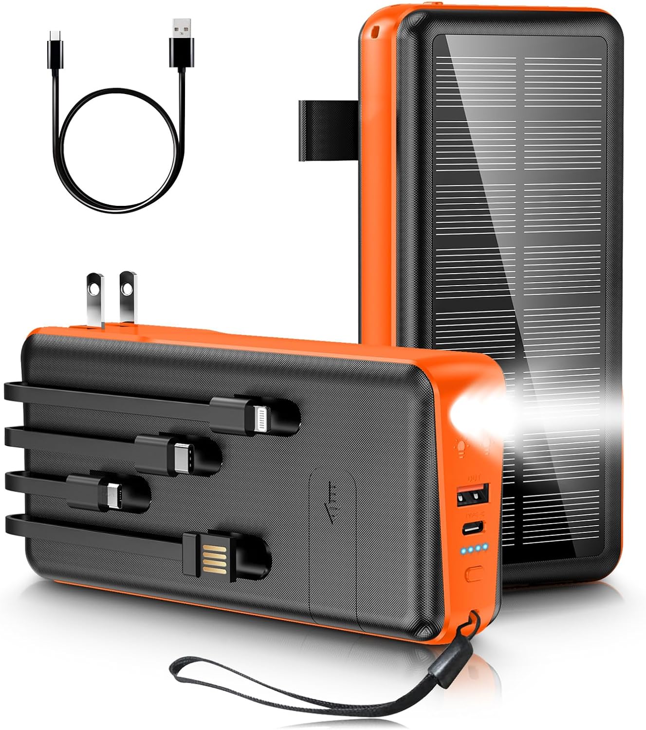30000mAh Solar Power Bank: Fast Charge On-The-Go!