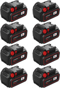 8 Pack 18V Replacement Battery for Milwaukee M18 6.0Ah - Longer Run
