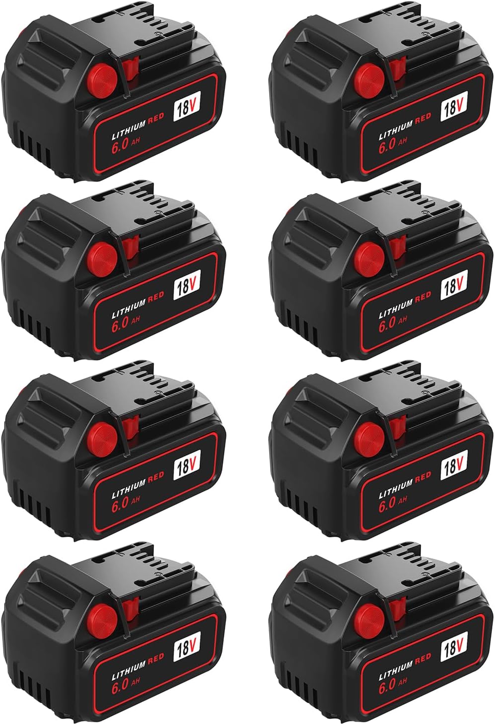 8 Pack 18V Replacement Battery for Milwaukee M18 Tools 6.0Ah