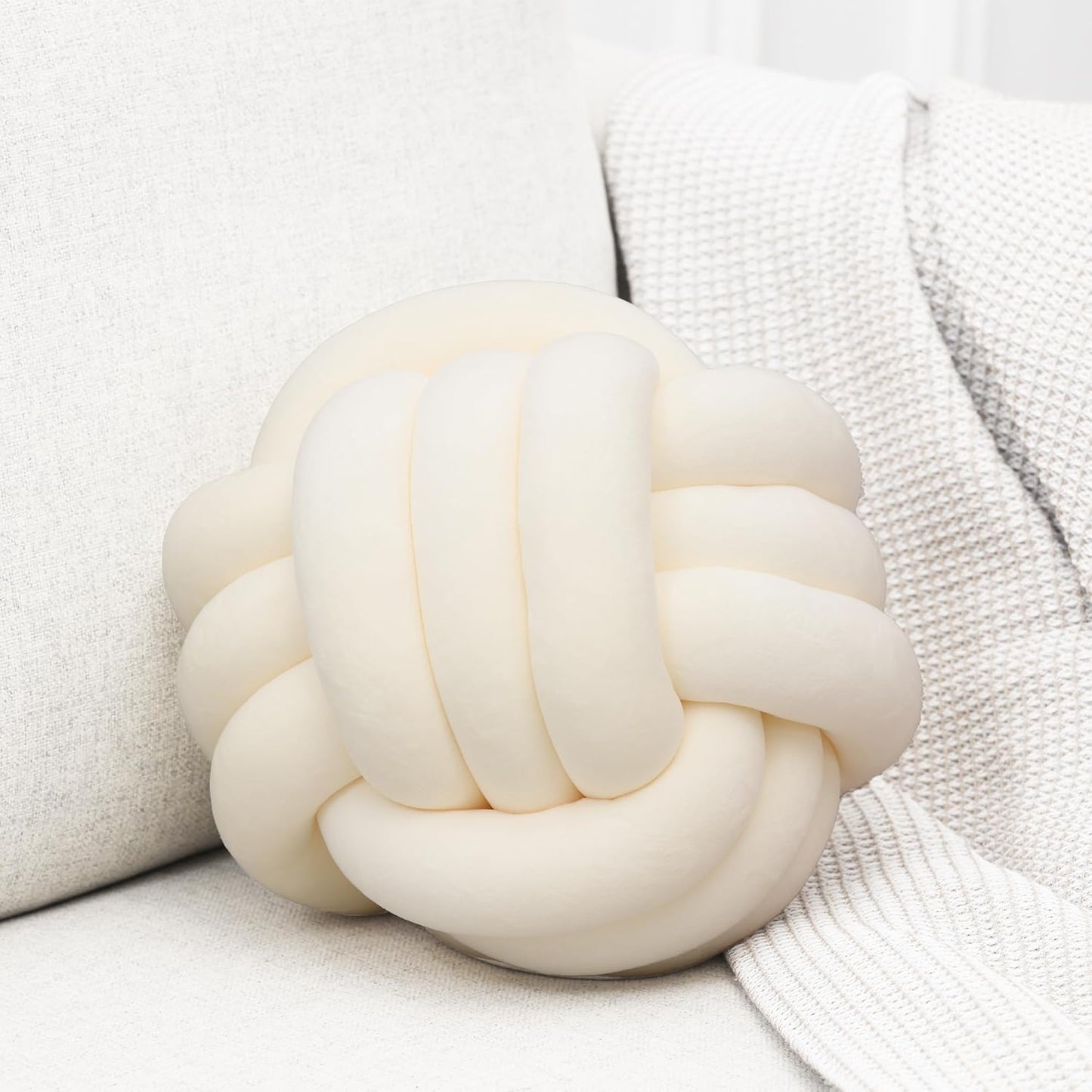 Petrella Knot Pillow Ball Round Throw Pillows for Home Decor