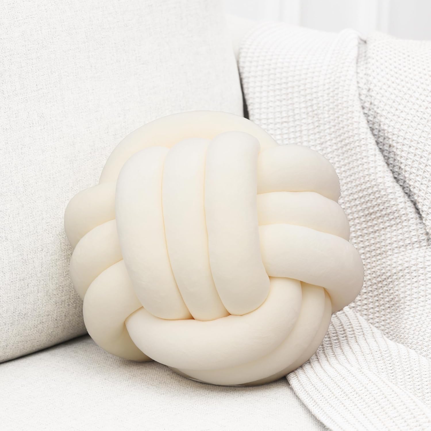 Petrella Knot Pillow Ball Round Throw Pillows for Home Decor