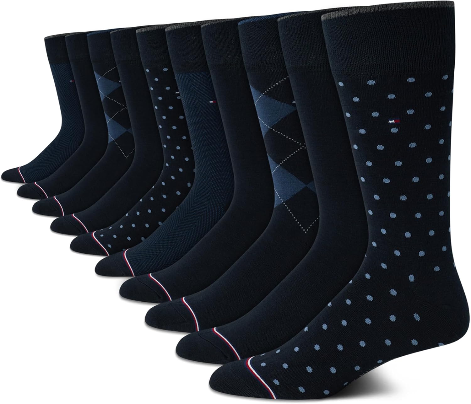 Tommy Hilfiger Mens Dress Socks - Comfort Stretch Crew Socks