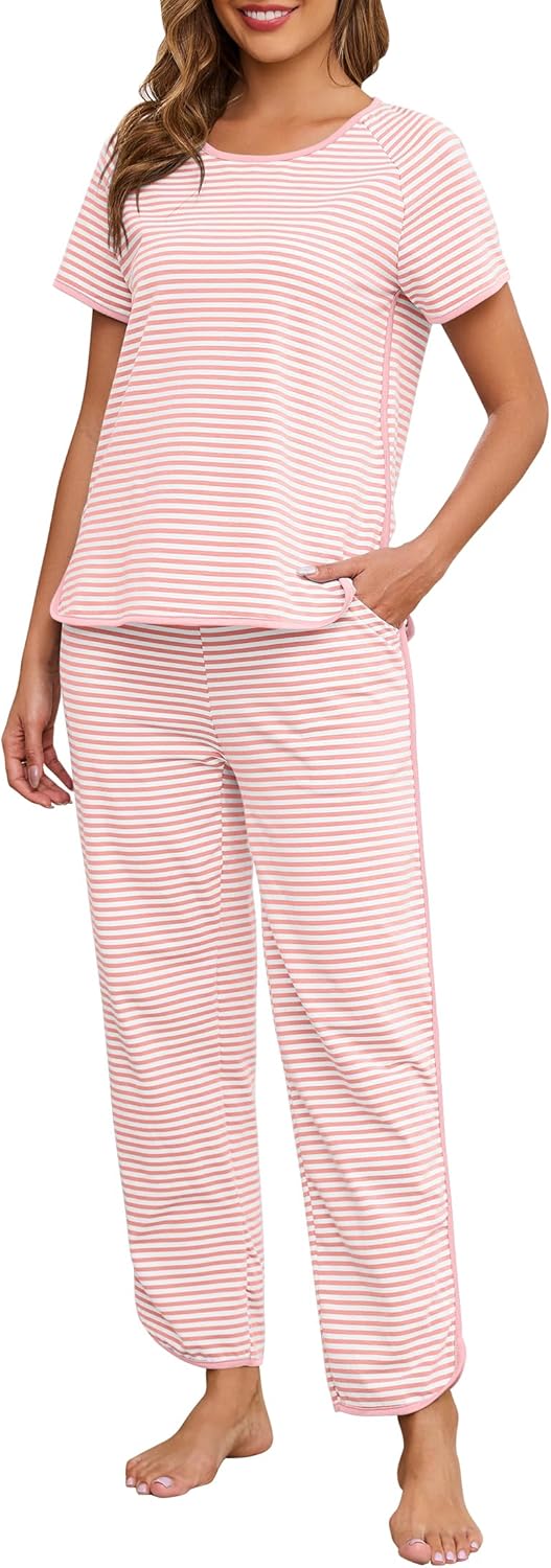 Womens Pajama Sets Cotton 2 Piece Lounge Set for Comfort