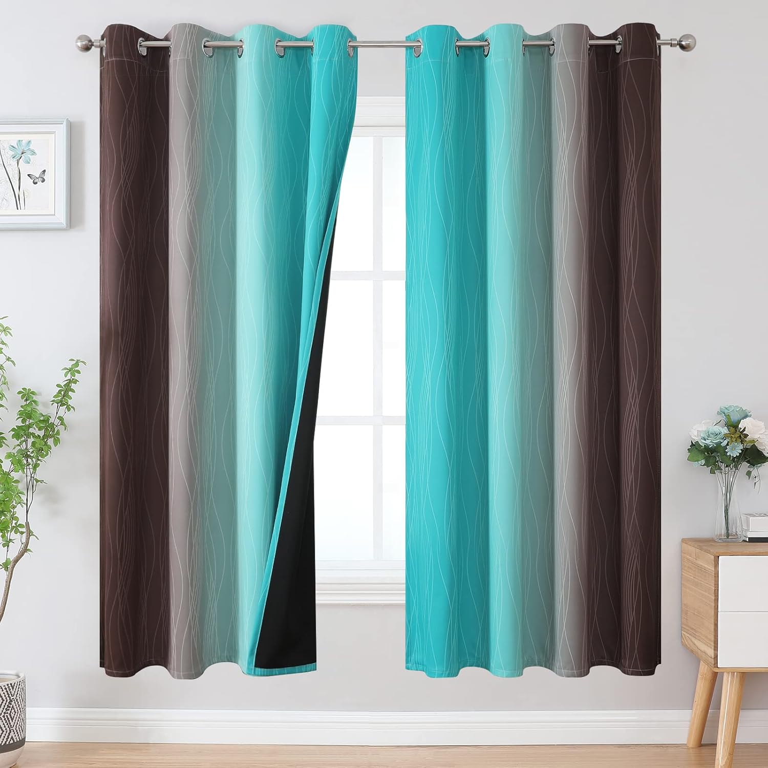 Ombre Blackout Curtains for Bedroom and Living Room Decor