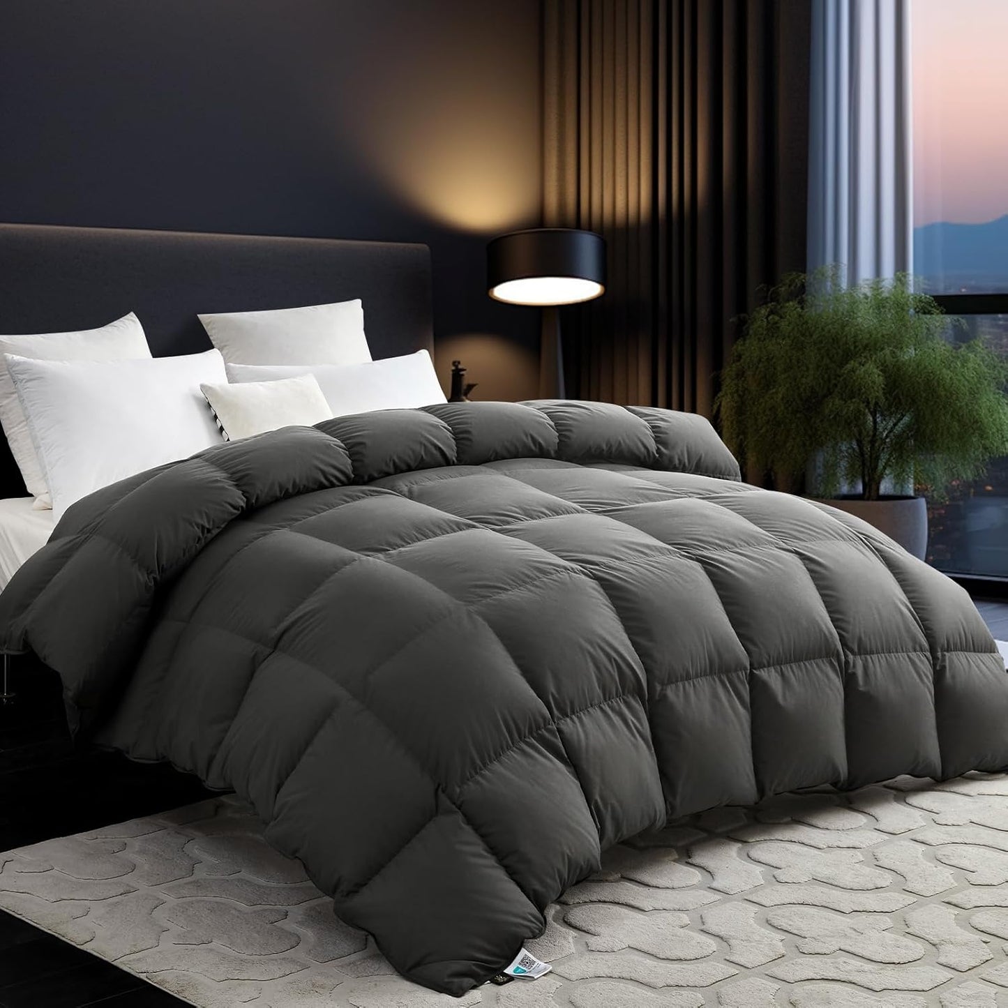 L LOVSOUL Goose Down Fiber Comforter Full Size for All Seasons