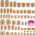 60pcs Brass Pipe Fittings Assortment Kit - Complete NPT Repair Set