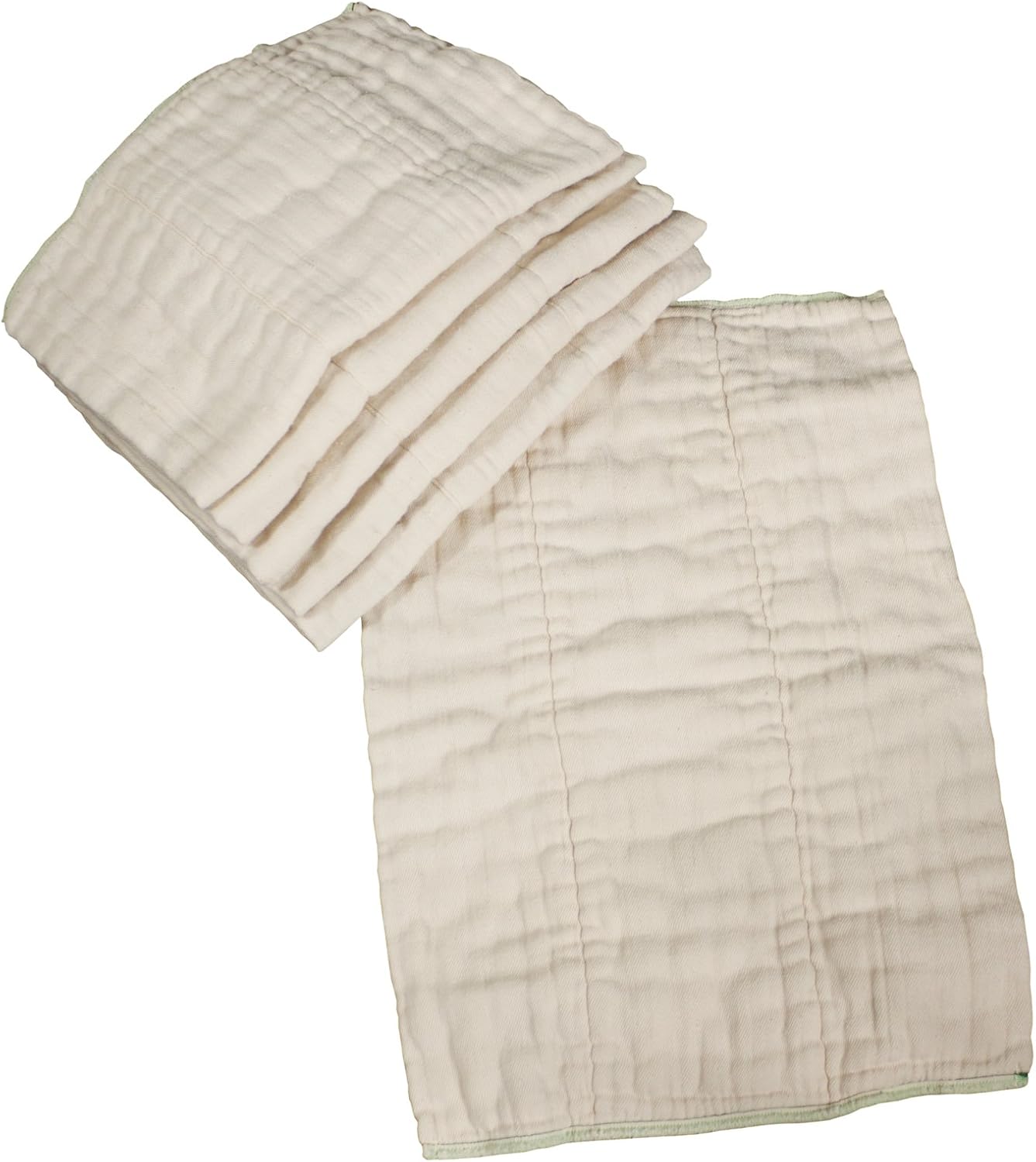 OsoCozy Unbleached Prefold Cloth Diapers - Soft & Absorbent