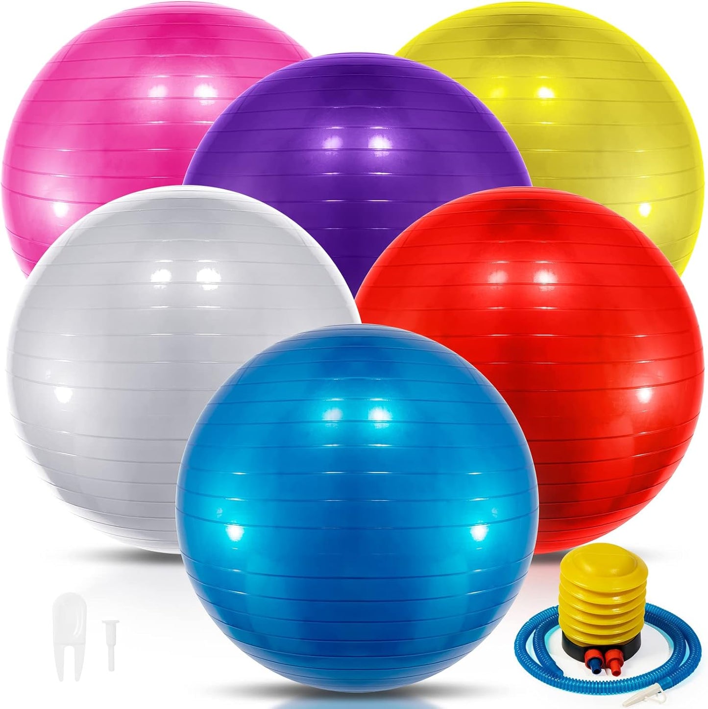 Jexine Yoga Ball Set: 6 Pcs for Total Body Fitness