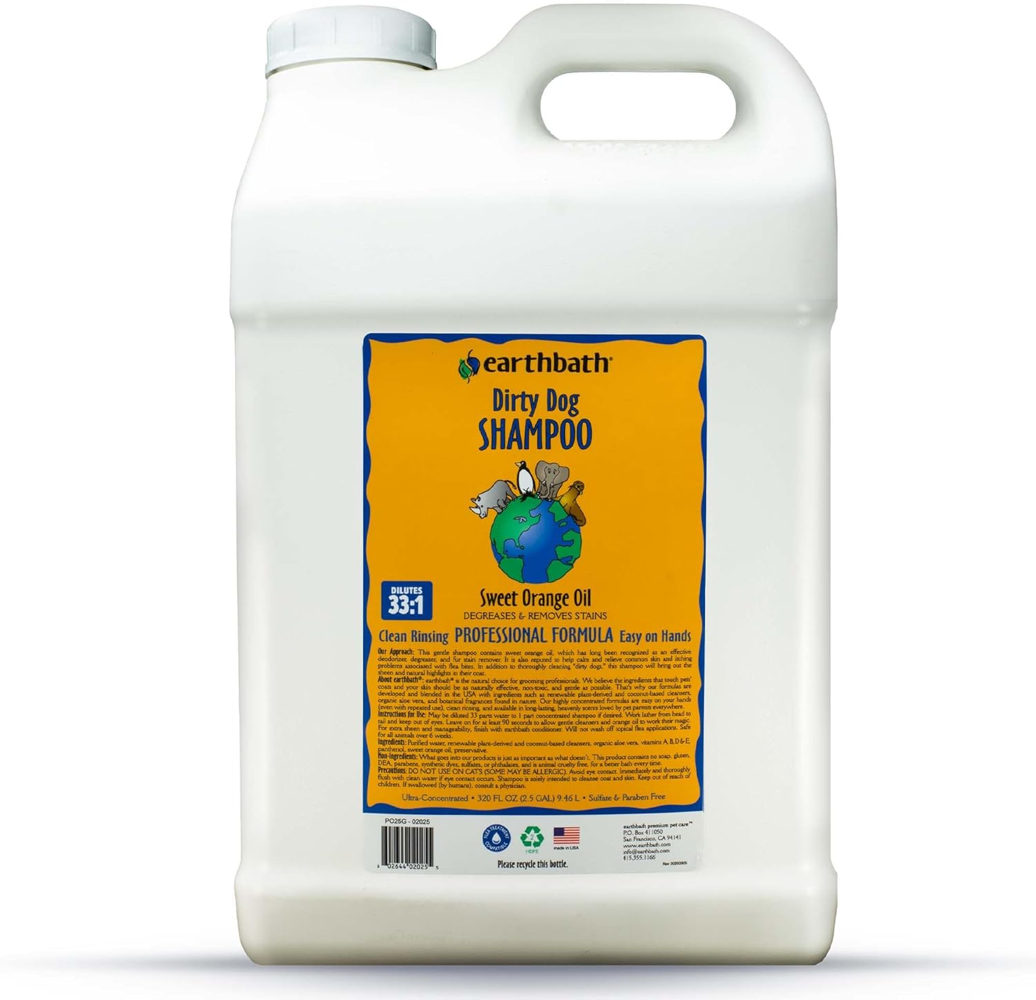 earthbath Dirty Dog Shampoo for Smelly Dogs in Bulk 2.5 Gallon