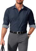 Men's Dress Shirt Long Sleeve Casual Button Down - Wrinkle Free