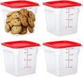 4 Pack Food Storage Containers 8 Quart Square with Lids - NSF Safe