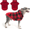 Dog Hoodies 2 Pack - Warm Red Plaid Sweatshirts for Small to Large