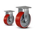 5in x 2in Heavy Duty Caster Wheels - Polyurethane Plate Casters