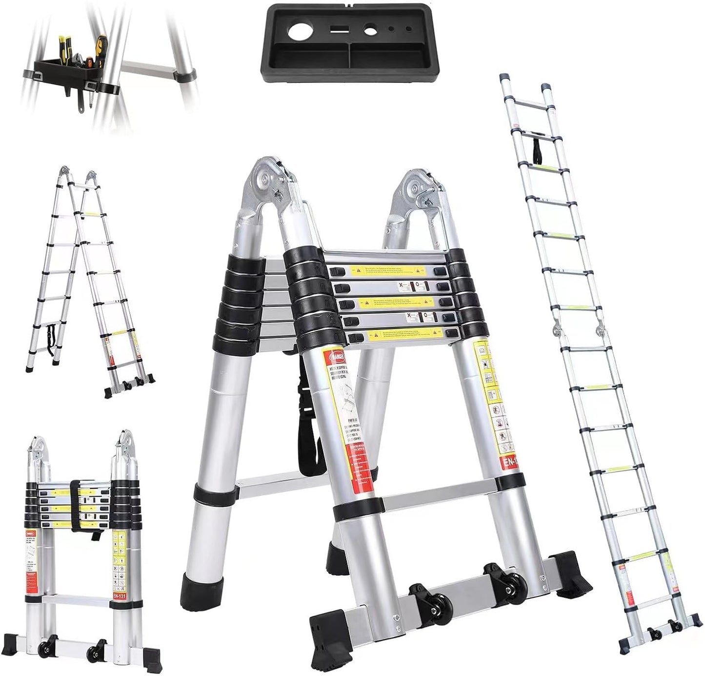 14.5FT Telescoping A Frame Ladder for Home and RV Use