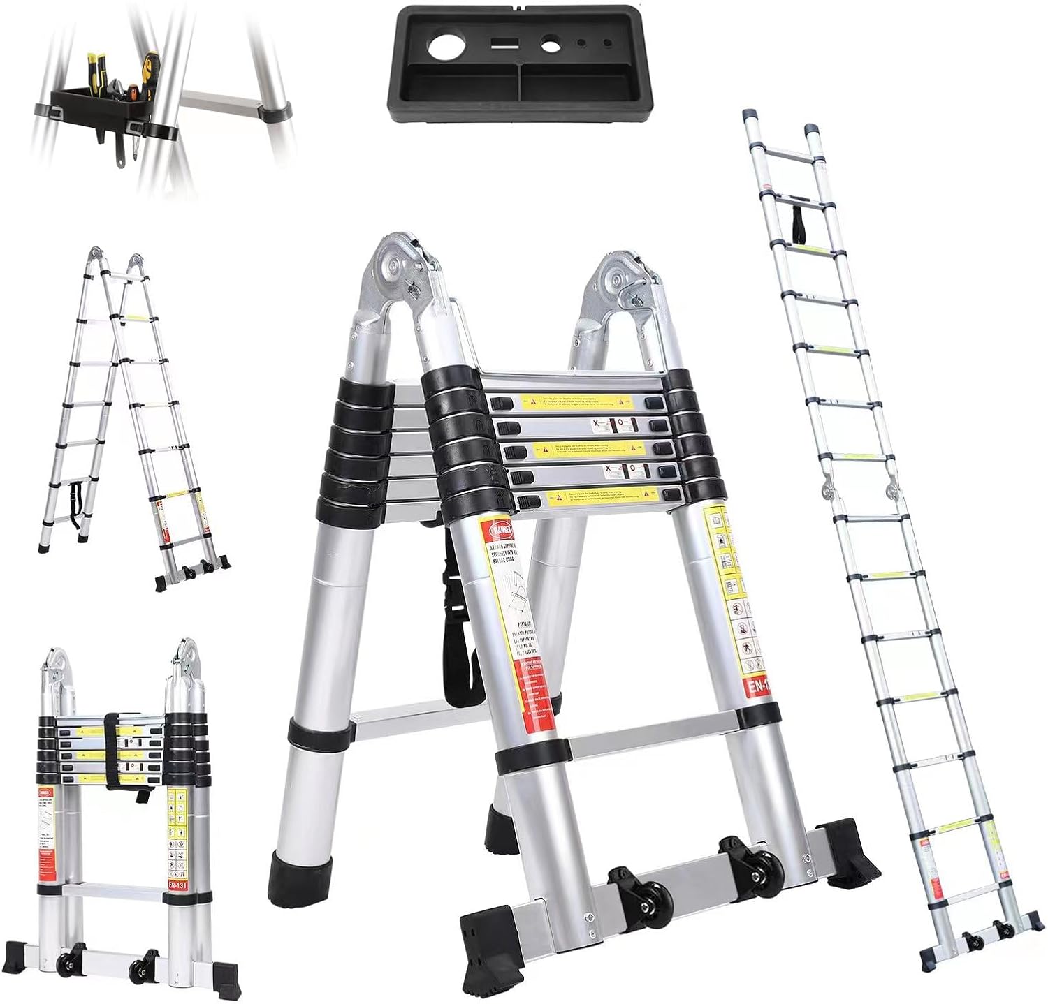 14.5FT Telescoping A Frame Ladder for Home and RV Use