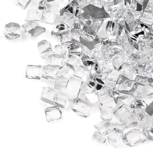 GASPRO 20 lbs Clear Fire Glass for Stunning Fire Pit Upgrade