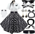 Sock Hop Outfits Women 1950s Poodle Dress Set - Complete 10Pc Retro