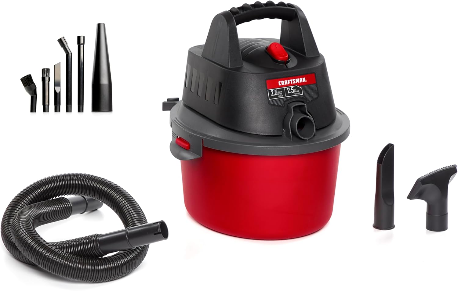 Portable 2.5 Gallon Wet/Dry Shop Vacuum for Home and Garage