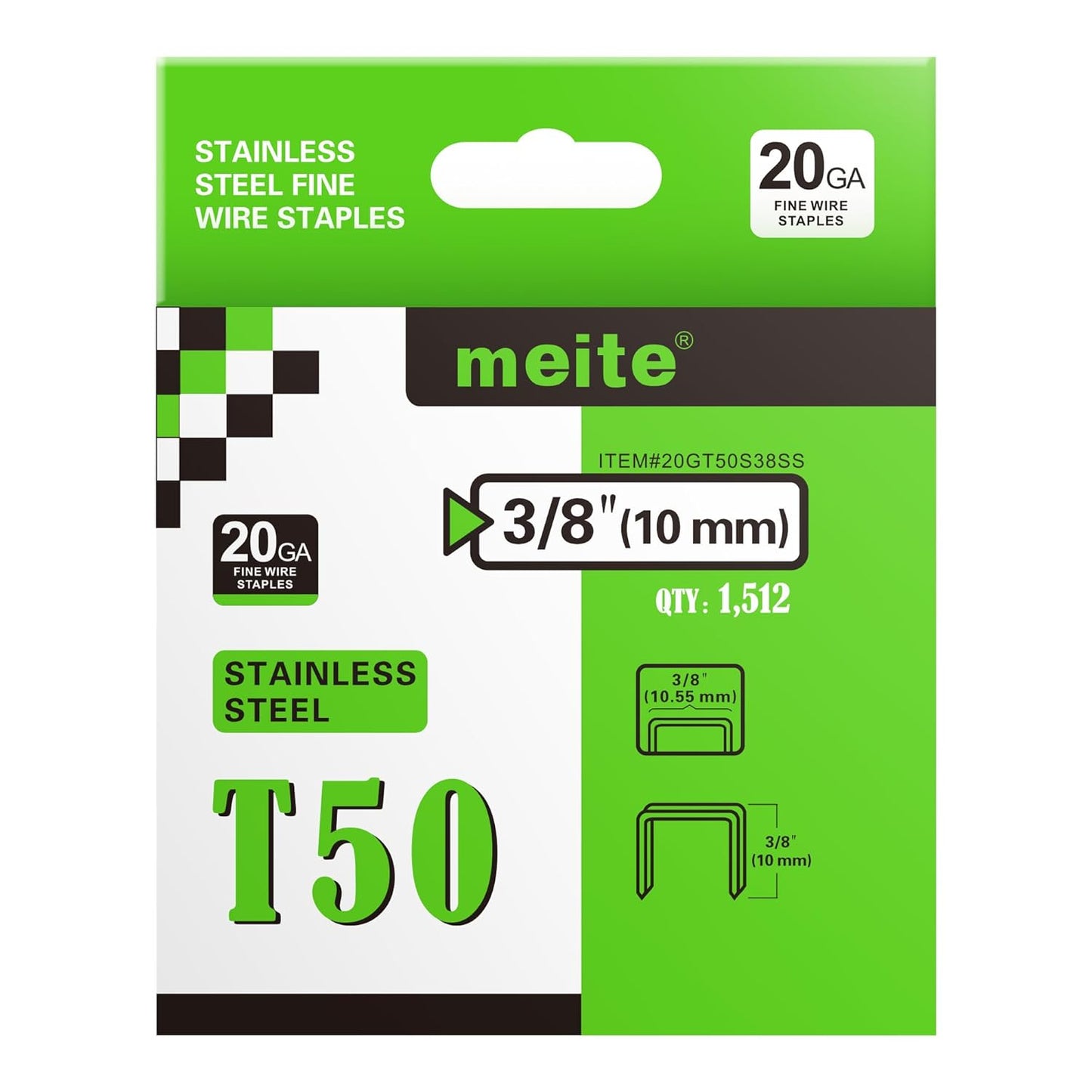 Durable 3/8 Inch Stainless Steel T50 Staples for Staple Guns