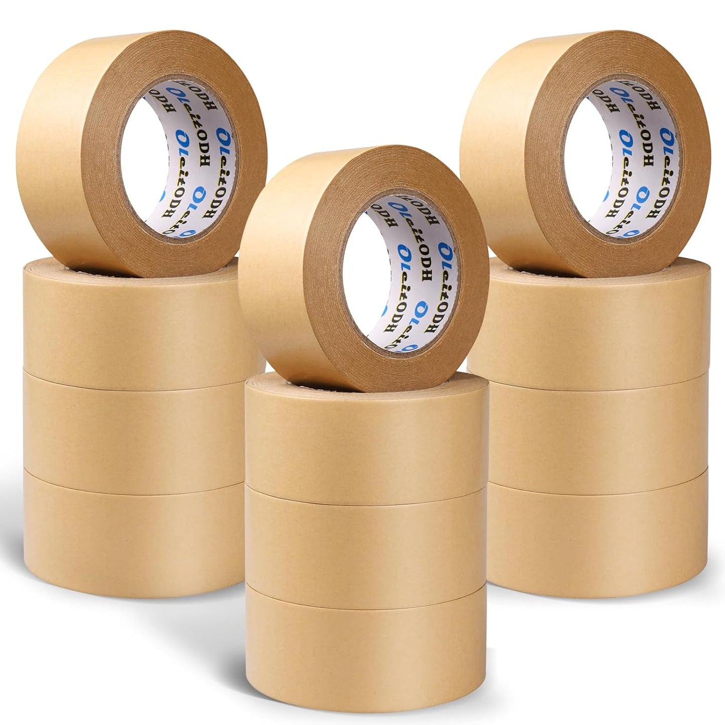 12 Pack Brown Paper Packing Tape for Sealing and Shipping